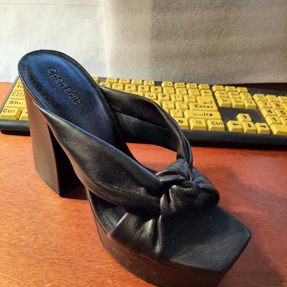 New ! Open Edit Platform High Block Open Toe Slip… - image 1